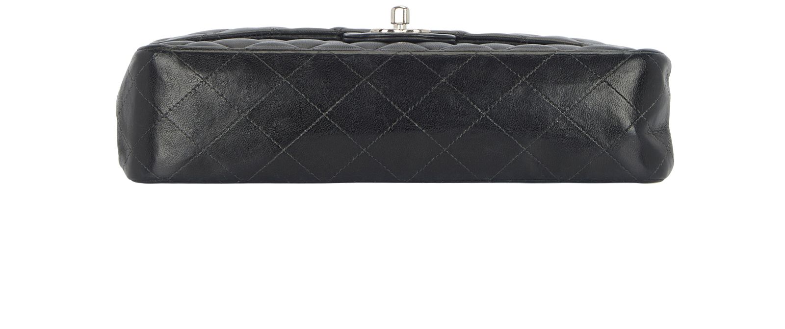 Medium Double Flap, &pound;4,100, Handbags, Black, Lambskin Leather, Top view